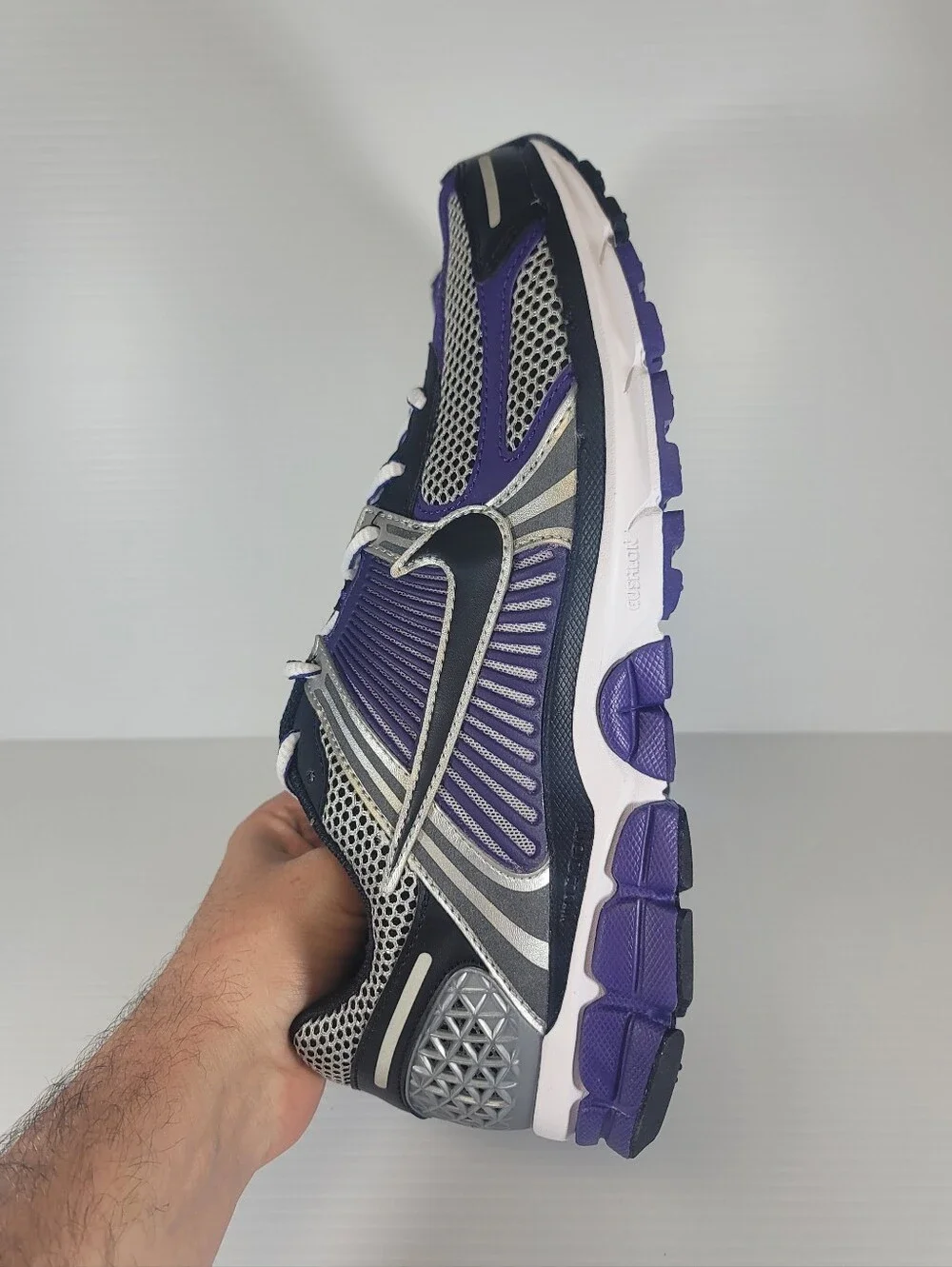 Mens Size Nike Air Zoom Vomero 5 Metallic Silver Court Purple Shoes Sneakers